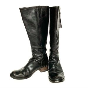 Lucky Black Leather Riding Boot w/Zipper Sz9